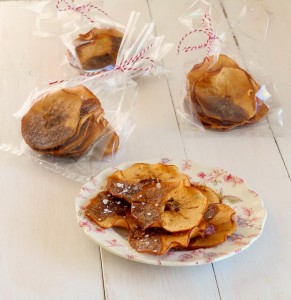 caramel apple chips sprinkled with sea salt
