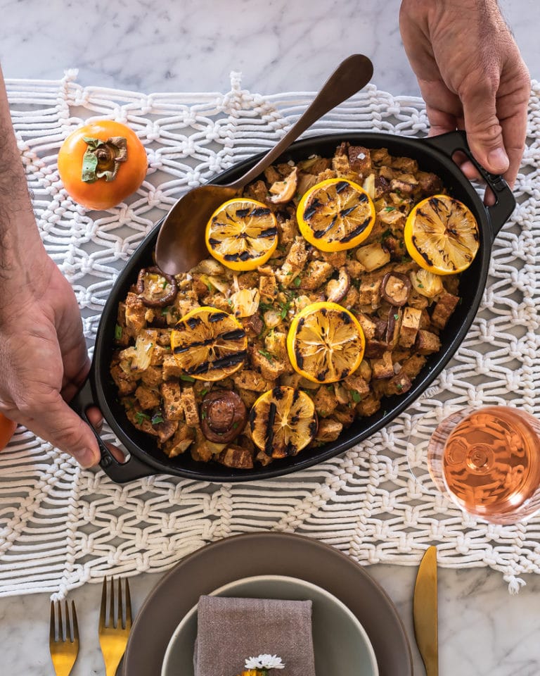 Fennel, Leek and Charred Lemon Stuffing Le Petit Eats