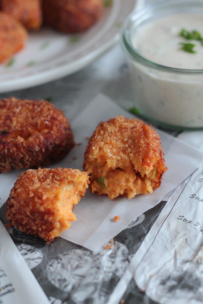 Sweet potato shrimp croquettes