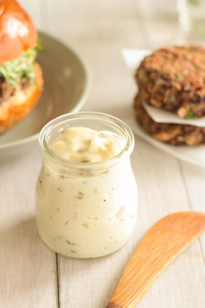 a jar wit homemade hatch chile mayonnaise