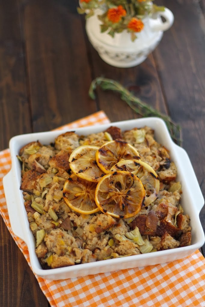 Fennel Leek Charred Lemon Stuffing