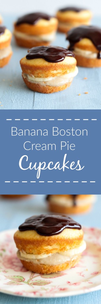 Banana Boston Cream Pie Cupcakes