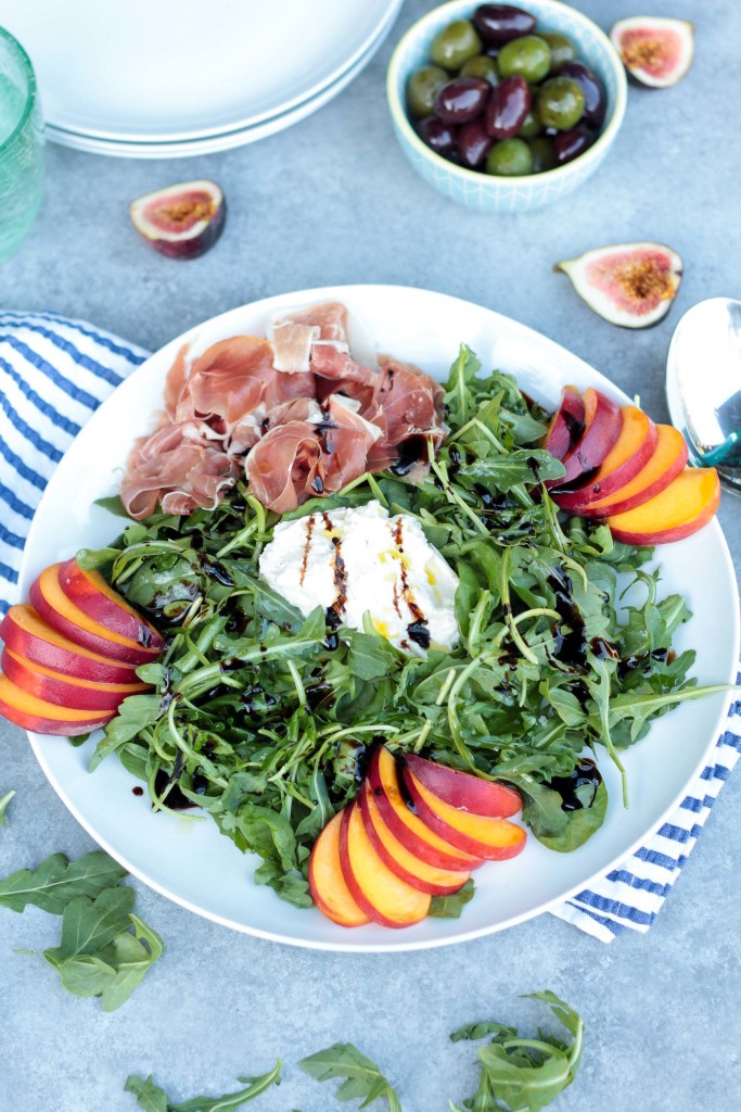 Prosciutto Peach Arugula Salad