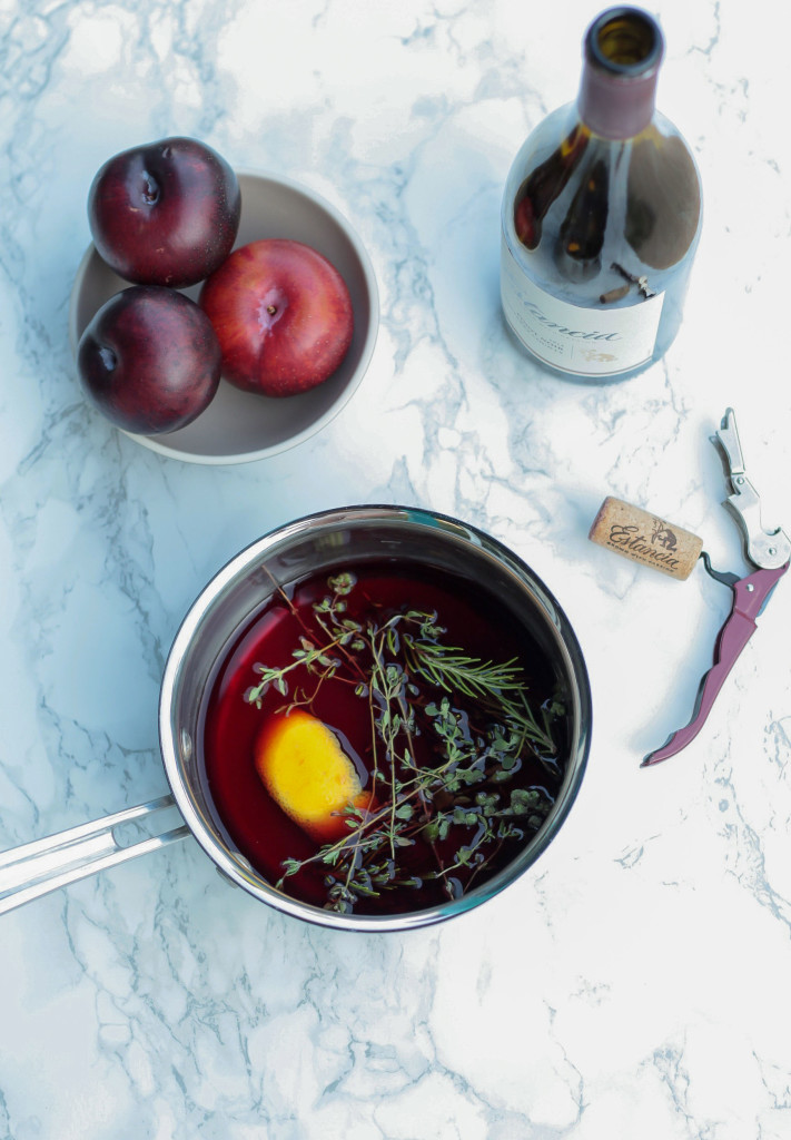 Prosciutto Wrapped Poached Plums