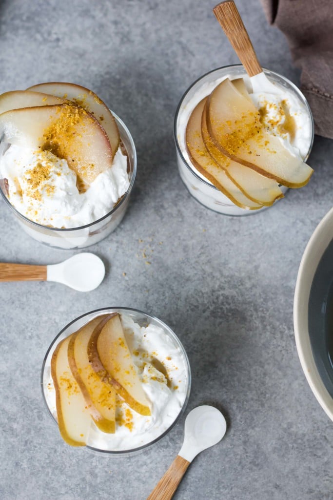 poached pear parfaits