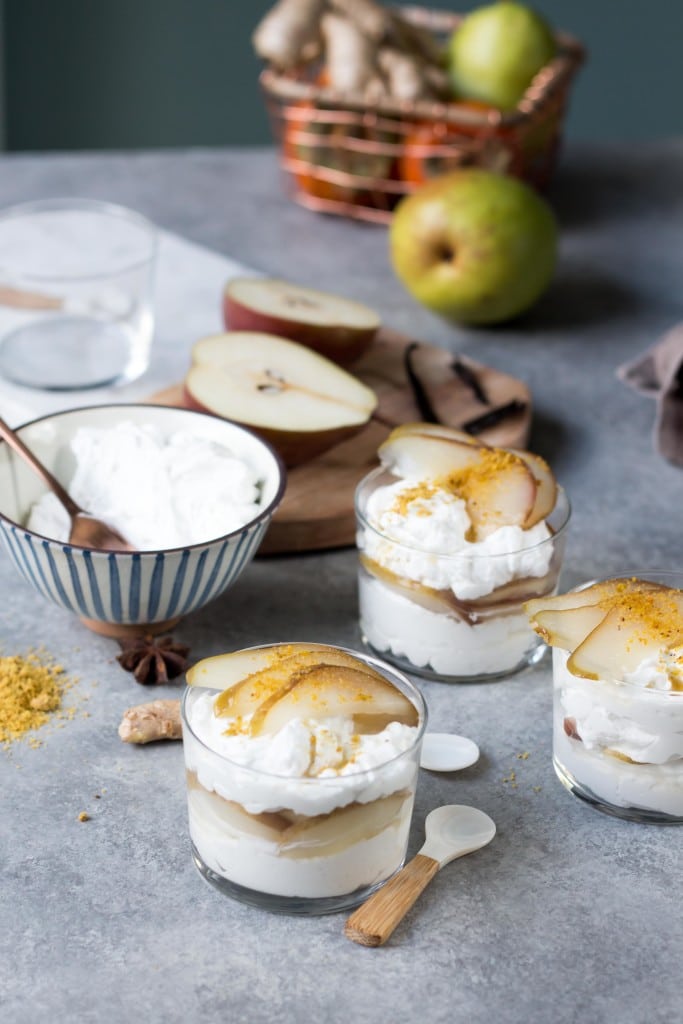 poached pear parfaits