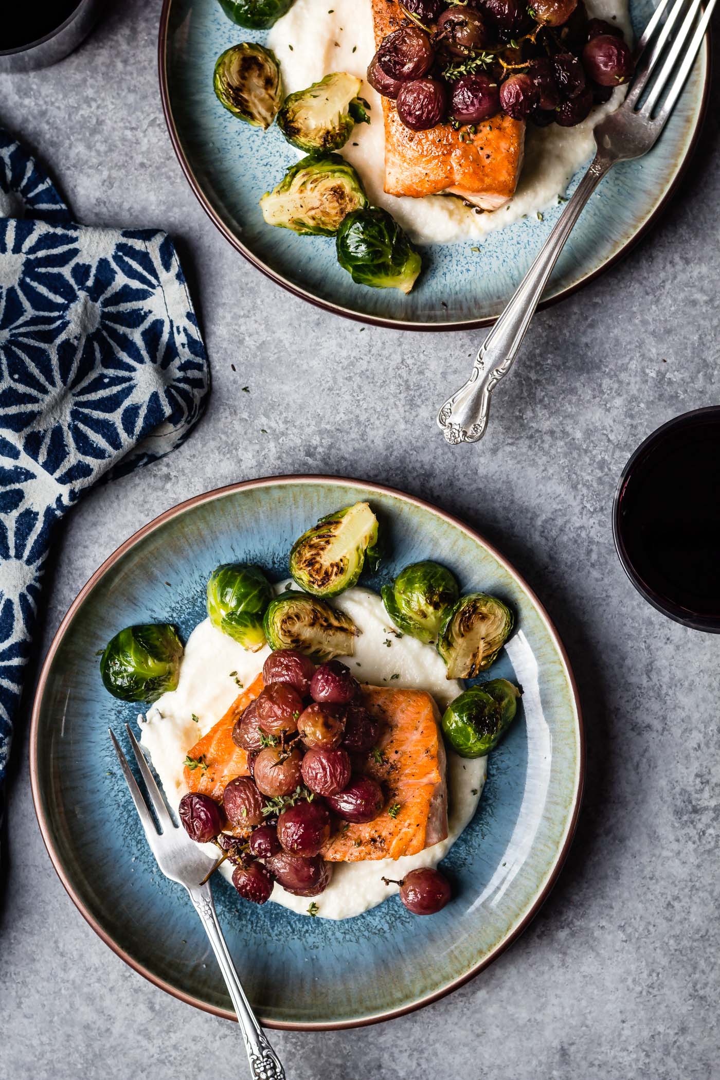 Salmon with Roasted Grapes and Thyme