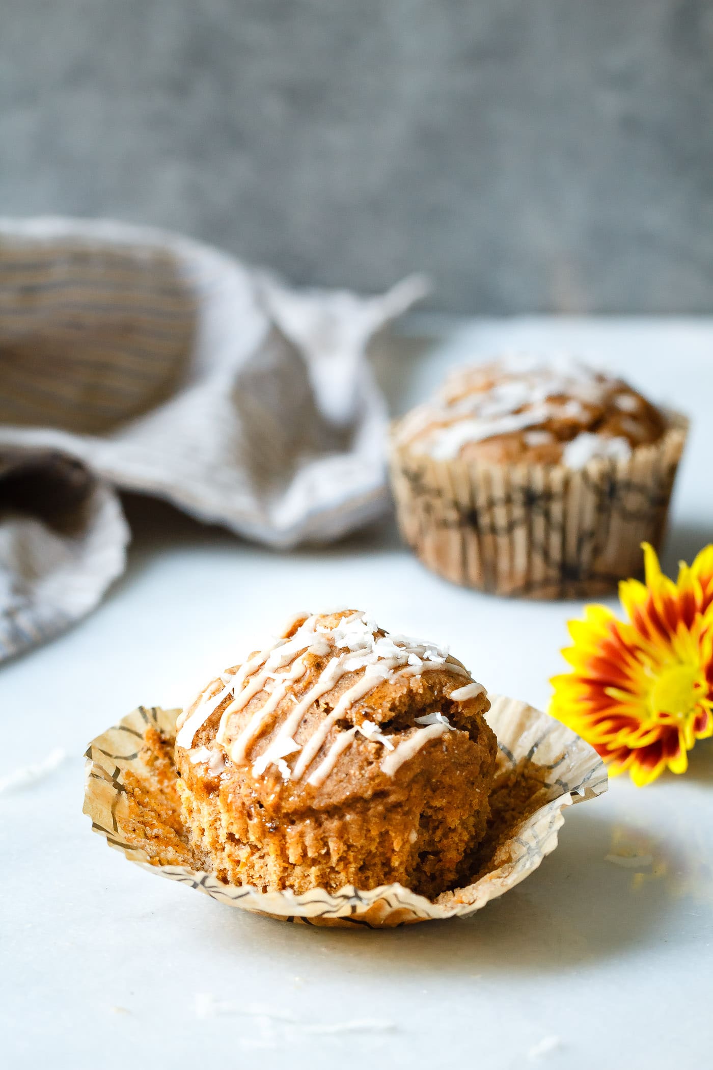 Sweet Potato Coconut Chai Muffins unwrapped