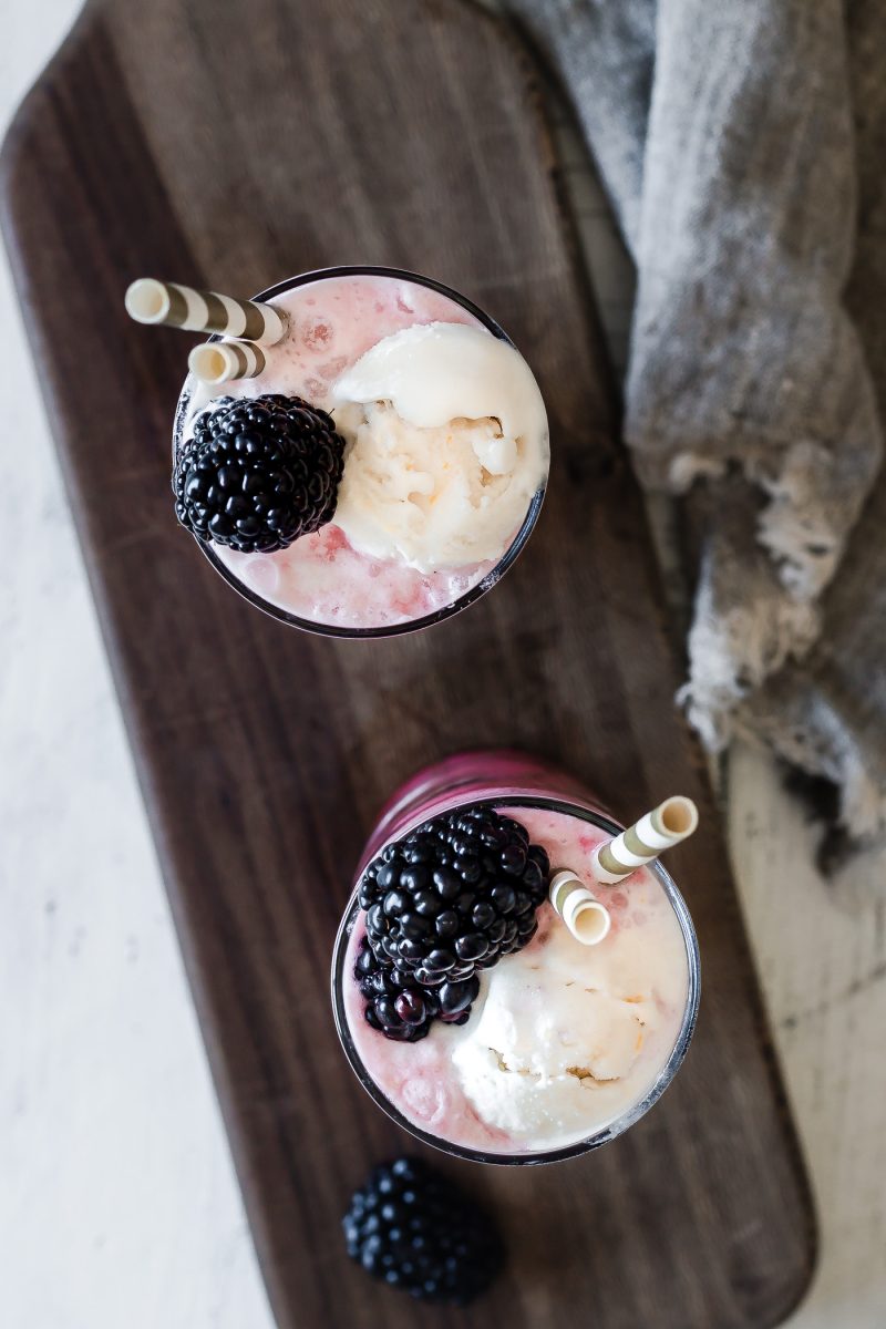 Blackberry Elderflower Ice Cream Float Recipe Le Petit Eats