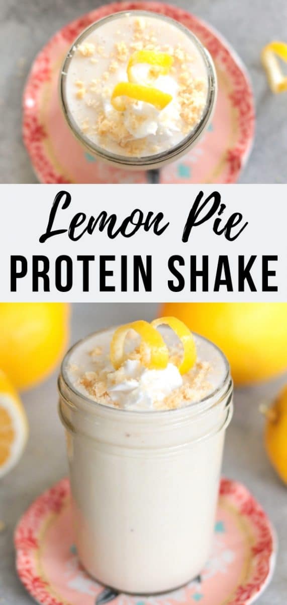 Lemon Cream Pie Protein Shake | This healthy Lemon Cream Pie Protein Shake tastes superbly decadent, but it’s gluten free, dairy free, vegan and packed with protein and fiber! Have it for breakfast, as a port workout snack or as a meal replacement any time of the day #dairyfree, #vegan,
