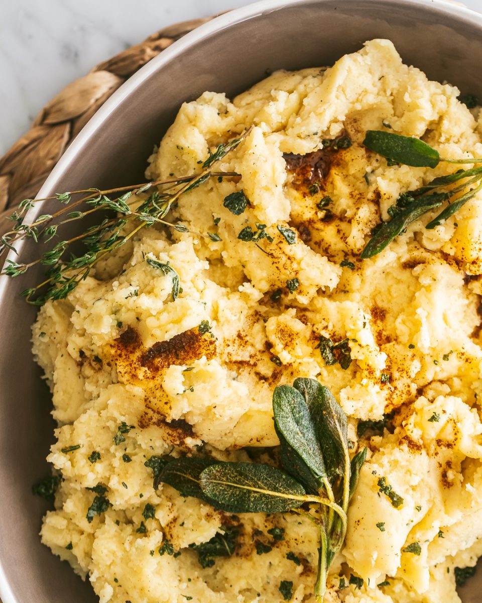 mashed potatoes with browned butter, sage and thyme
