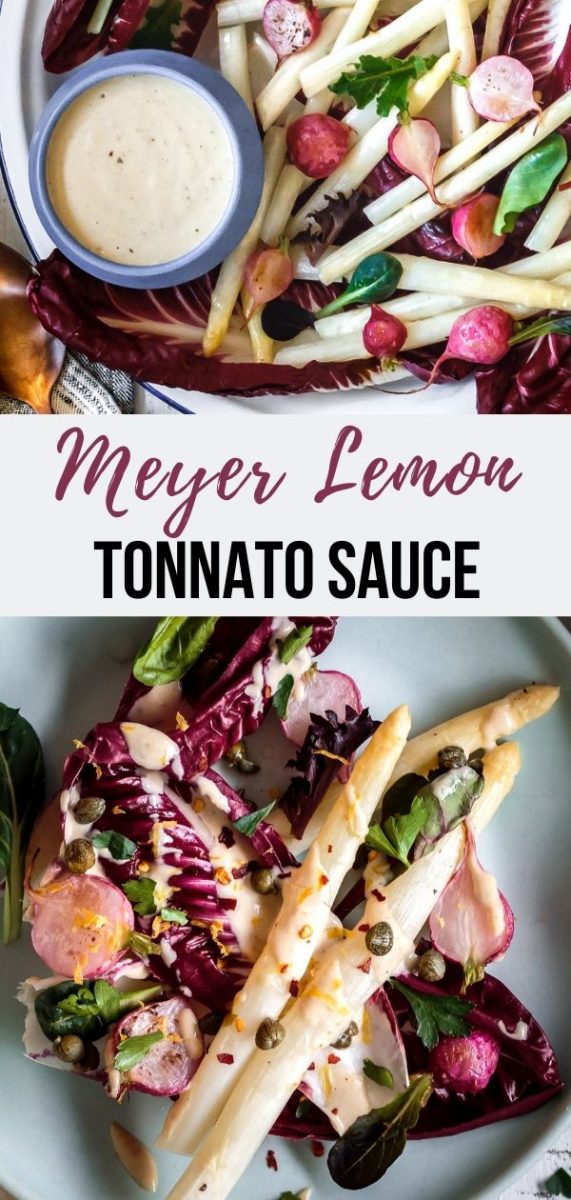 Try this easy Italian Meyer Lemon & Chile Tonnato Sauce drizzled over your favorite vegetables, as a spread for sandwiches, and more. #saucerecipes #tunarecipes #italianrecipes #sauces #tonnato